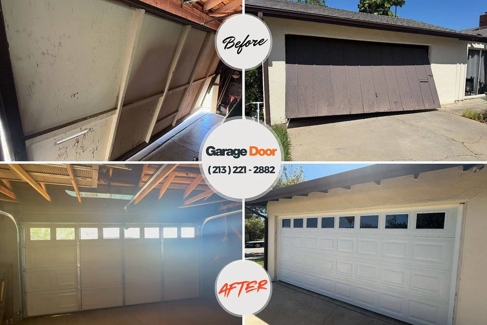 Before and after: garage door repair Clintwood, VA